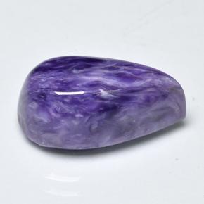 Charoíta Violeta natural de 4.92 ct, En forma de pera, Opaco