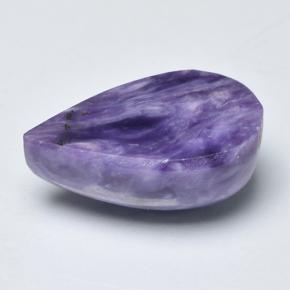 Charoíta Violeta natural de 4.92 ct, En forma de pera, Opaco