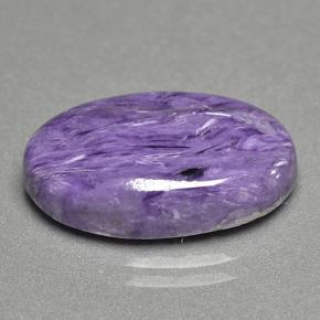 Charoíta violeta natural de 10,57 ct, corte óvalo, opaco