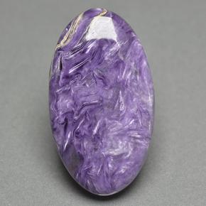 Charoíta violeta natural de 13,58 ct, corte óvalo, opaco
