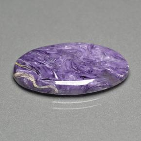 Charoíta violeta natural de 13,58 ct, corte óvalo, opaco
