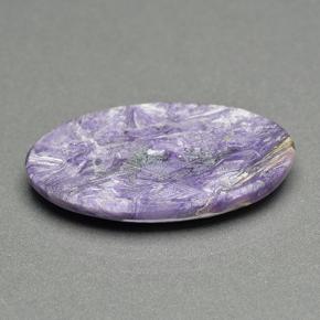 Charoíta violeta natural de 13,58 ct, corte óvalo, opaco