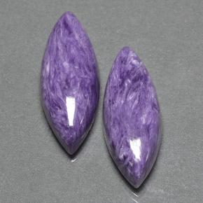 Gemas de charoíta violeta natural de 16,62 ct, marquesa, opaco