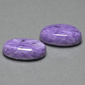Gemas de Charoíta Violeta natural de 11.14 ct, Corte Óvalo, Opaco