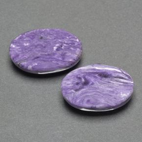 Gemas de Charoíta Violeta natural de 16.88 ct, Corte Óvalo, Opaco