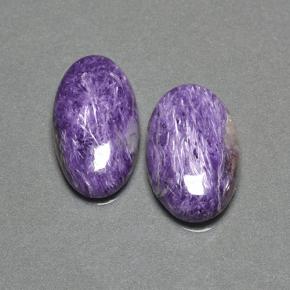 Gemas de Charoíta Violeta natural de 13.23 ct, Corte Óvalo, Opaco