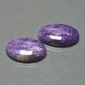 Gemas de Charoíta Violeta natural de 13.23 ct, Corte Óvalo, Opaco
