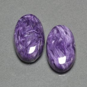 Gemas de charoíta violeta natural de 14,13 ct, corte óvalo, opaco