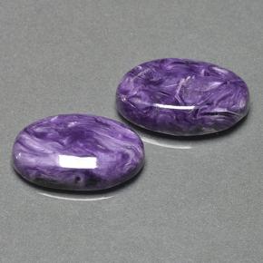 Gemas de charoíta violeta natural de 14,13 ct, corte óvalo, opaco