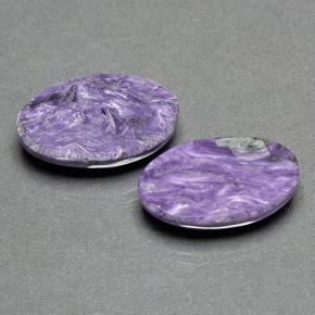 Gemas de charoíta violeta natural de 14,13 ct, corte óvalo, opaco