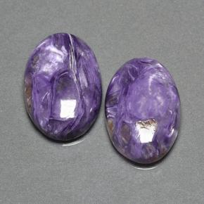 Gemas de Charoíta Violeta natural de 20.82 ct, Corte Óvalo, Opaco