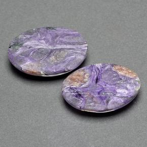 Gemas de Charoíta Violeta natural de 20.82 ct, Corte Óvalo, Opaco
