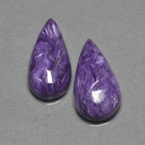 Gemas de charoíta violeta natural de 12,53 ct, en forma de pera, opaco