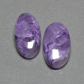 Gemas de Charoíta Violeta natural de 14.65 ct, Corte Óvalo, Opaco