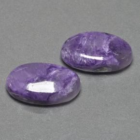 Gemas de Charoíta Violeta natural de 14.65 ct, Corte Óvalo, Opaco