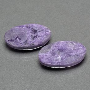 Gemas de Charoíta Violeta natural de 14.65 ct, Corte Óvalo, Opaco