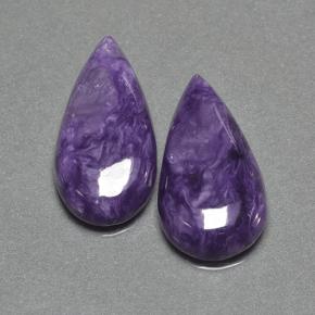 Gemas de Charoíta Violeta natural de 12.58 ct, En forma de pera, Opaco