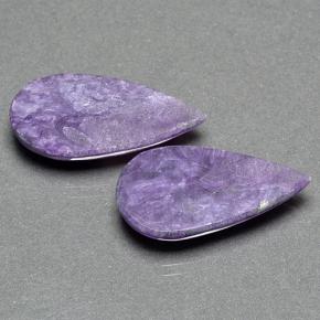 Gemas de Charoíta Violeta natural de 12.58 ct, En forma de pera, Opaco