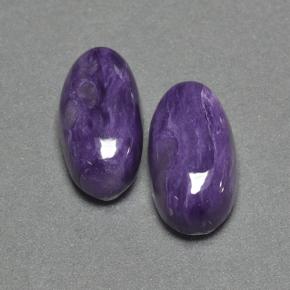 Gemas de Charoíta Violeta natural de 9.91 ct, Corte Óvalo, Opaco