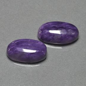Gemas de Charoíta Violeta natural de 9.91 ct, Corte Óvalo, Opaco