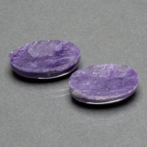Gemas de Charoíta Violeta natural de 9.91 ct, Corte Óvalo, Opaco