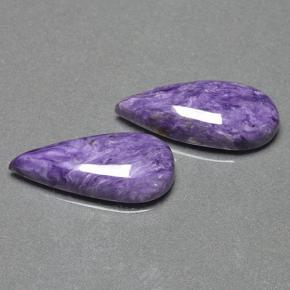 Gemas de charoíta violeta natural de 13,24 ct, en forma de pera, opaco