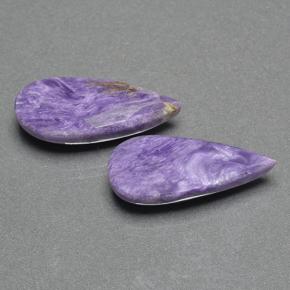 Gemas de charoíta violeta natural de 13,24 ct, en forma de pera, opaco