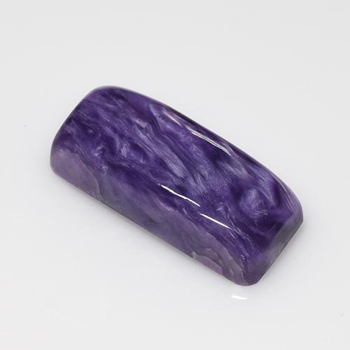 Charoíta violeta natural de 7,11 ct, corte cojín, opaco