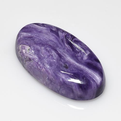 Charoíta violeta natural de 15,62 ct, corte óvalo, opaco