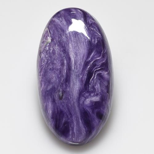 Charoíta violeta natural de 15,62 ct, corte óvalo, opaco