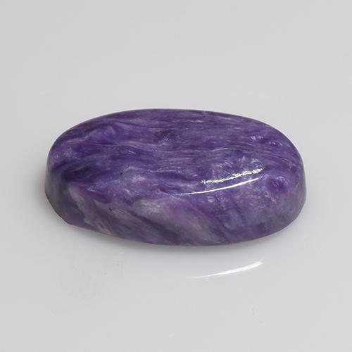 Charoíta violeta natural de 4,53 ct, corte óvalo, opaco