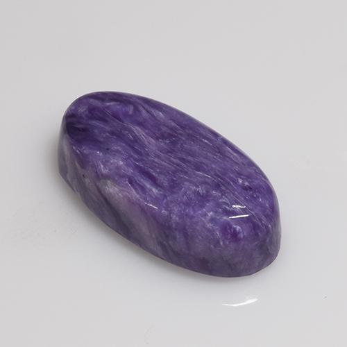 Charoíta violeta natural de 4,53 ct, corte óvalo, opaco