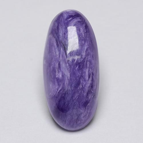 Charoíta violeta natural de 3,81 ct, corte óvalo, opaco