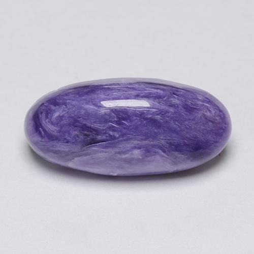 Charoíta violeta natural de 3,81 ct, corte óvalo, opaco