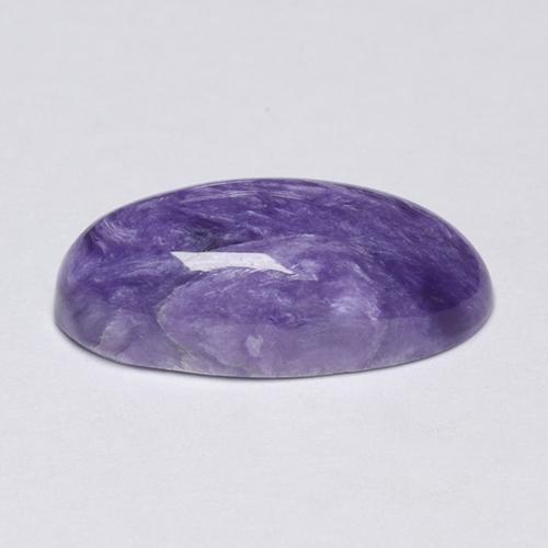 Charoíta violeta natural de 3,81 ct, corte óvalo, opaco