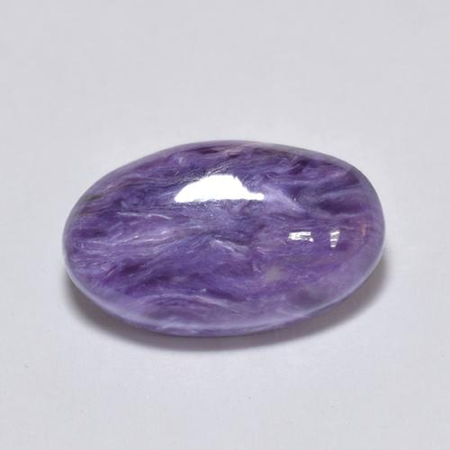Charoíta violeta natural de 4,56 ct, corte óvalo, opaco