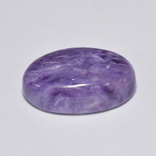 Charoíta violeta natural de 4,56 ct, corte óvalo, opaco