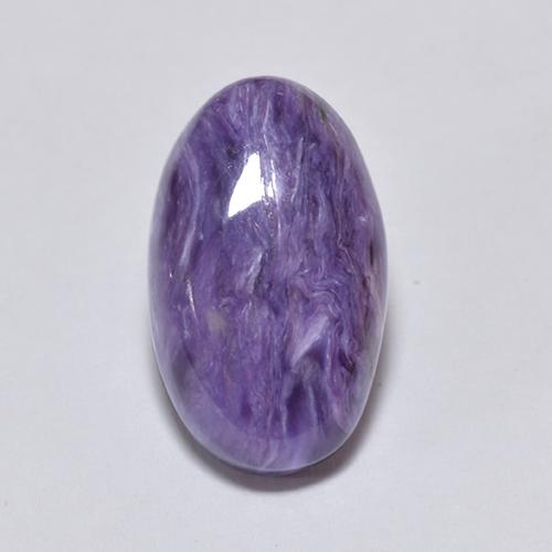 Charoíta violeta natural de 4,56 ct, corte óvalo, opaco