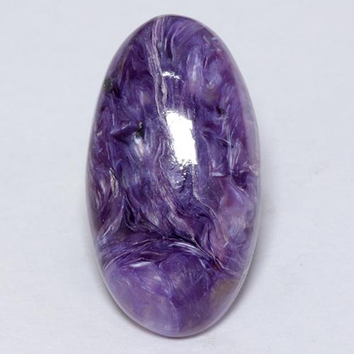 Charoíta violeta natural de 5,12 ct, corte óvalo, opaco