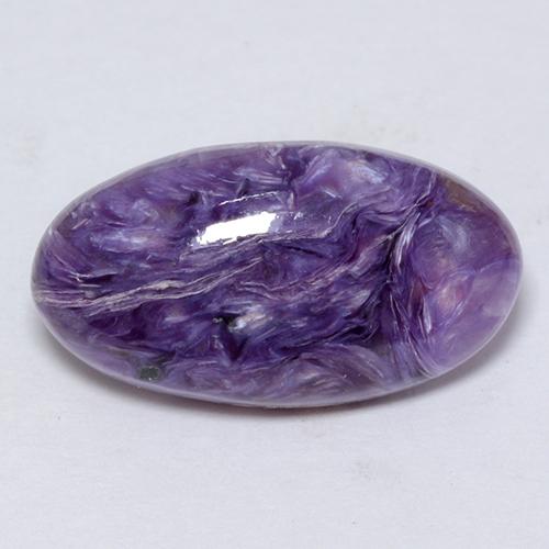 Charoíta violeta natural de 5,12 ct, corte óvalo, opaco