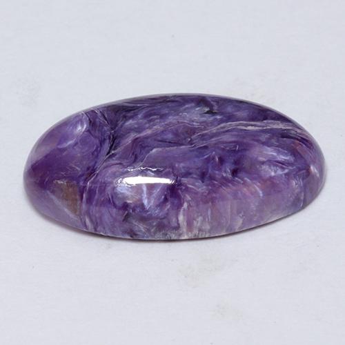 Charoíta violeta natural de 5,12 ct, corte óvalo, opaco
