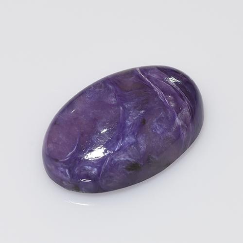Charoíta violeta natural de 10,28 ct, corte óvalo, opaco