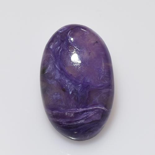 Charoíta violeta natural de 10,28 ct, corte óvalo, opaco
