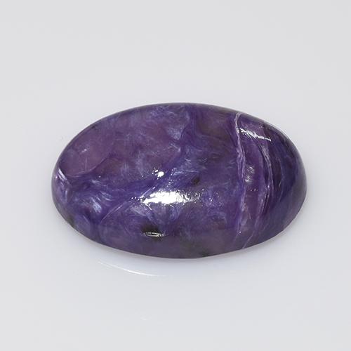 Charoíta violeta natural de 10,28 ct, corte óvalo, opaco
