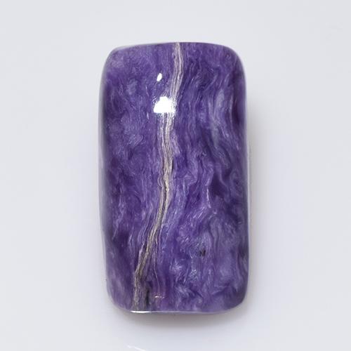 Charoíta violeta natural de 8,77 ct, corte cojín, opaco