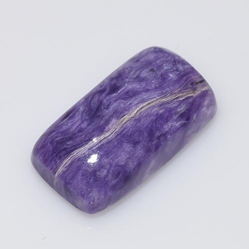 Charoíta violeta natural de 8,77 ct, corte cojín, opaco