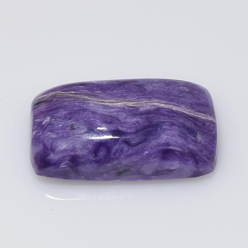 Charoíta violeta natural de 8,77 ct, corte cojín, opaco