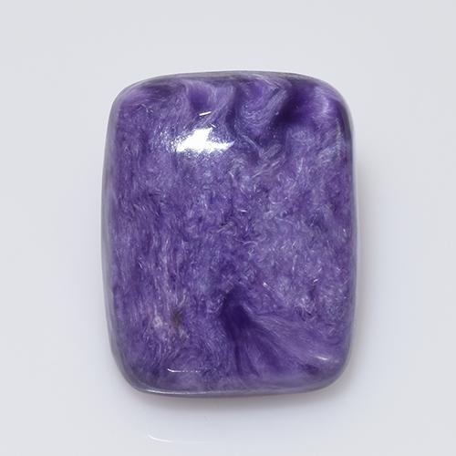 Charoíta Violeta medio natural de 12.64 ct, Corte Cojín, Opaco