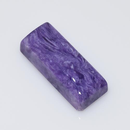 Charoíta violeta natural de 7,36 ct, baguette, opaco