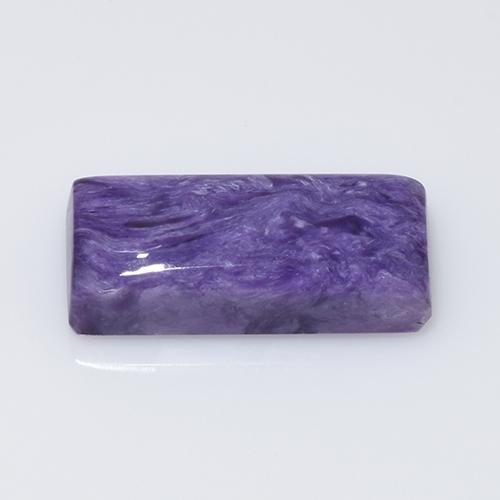 Charoíta violeta natural de 7,36 ct, baguette, opaco